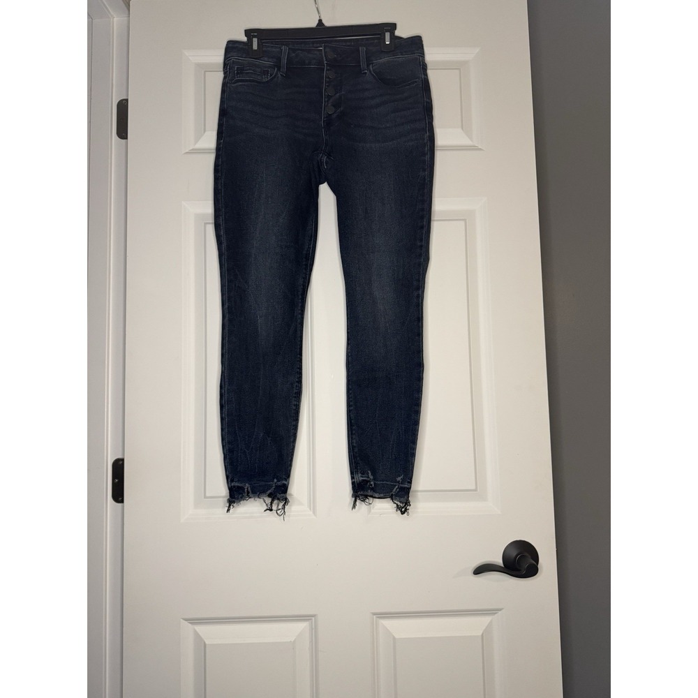 Old Navy Rockstar Super Skinny Ankle Jeans Midrise 8 Fray Hem